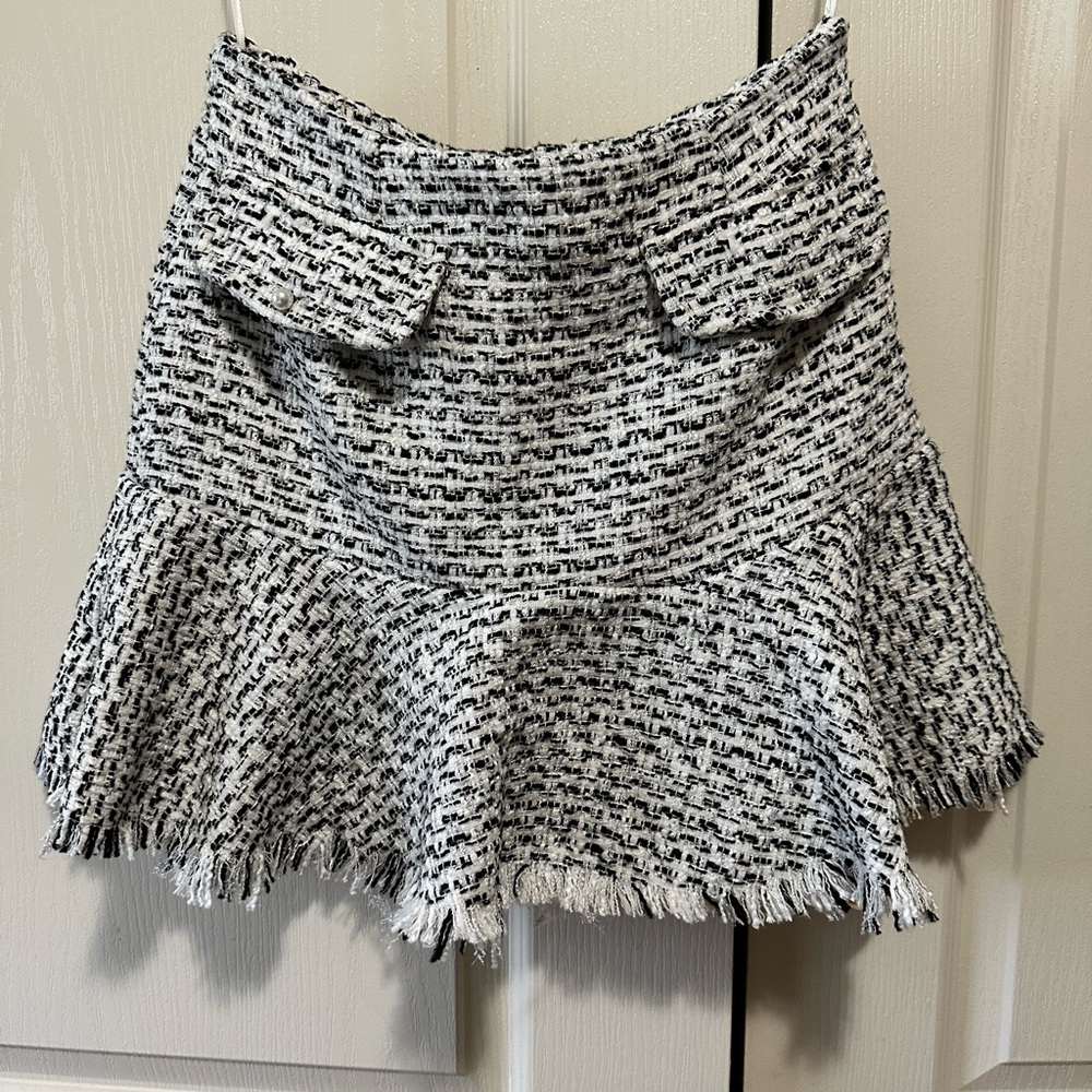 Black and White Tweed Skirt